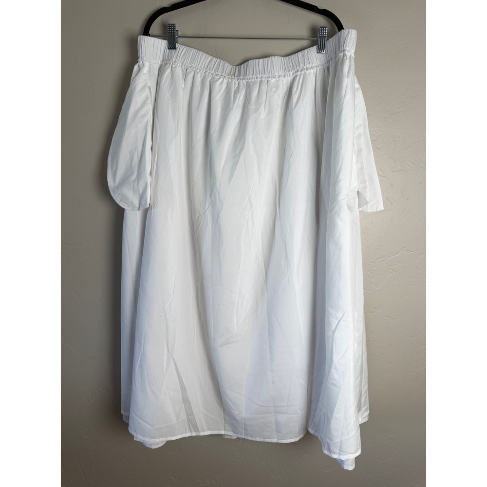 NWT Sugarlips Curve Flores White Cotton Tiered Pleated Midi Skirt Pockets 2X - Picture 8 of 14